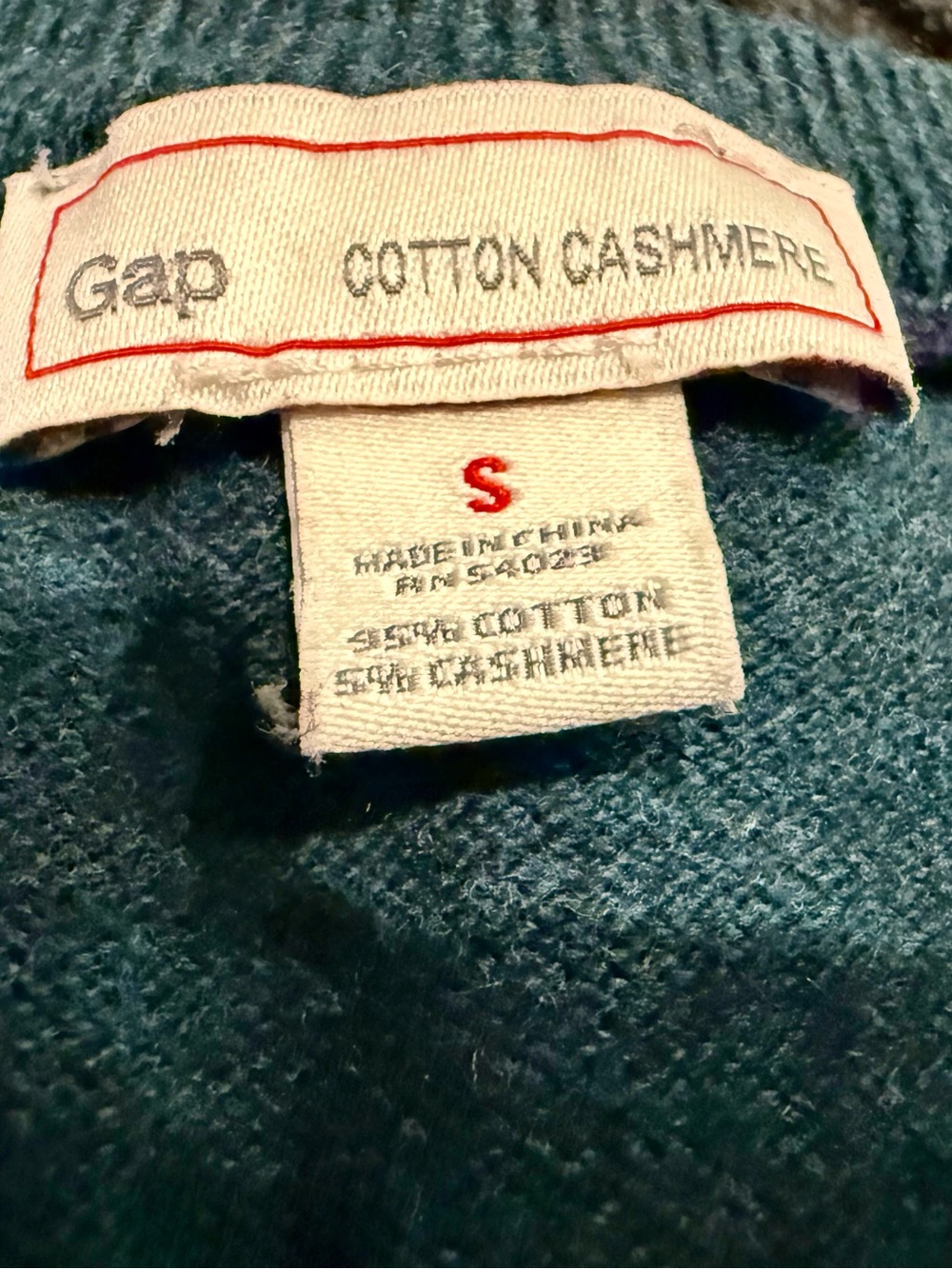 GAP Cotton/Cashmere Crewneck Sweater - Deep Teal - Picture 2 of 2
